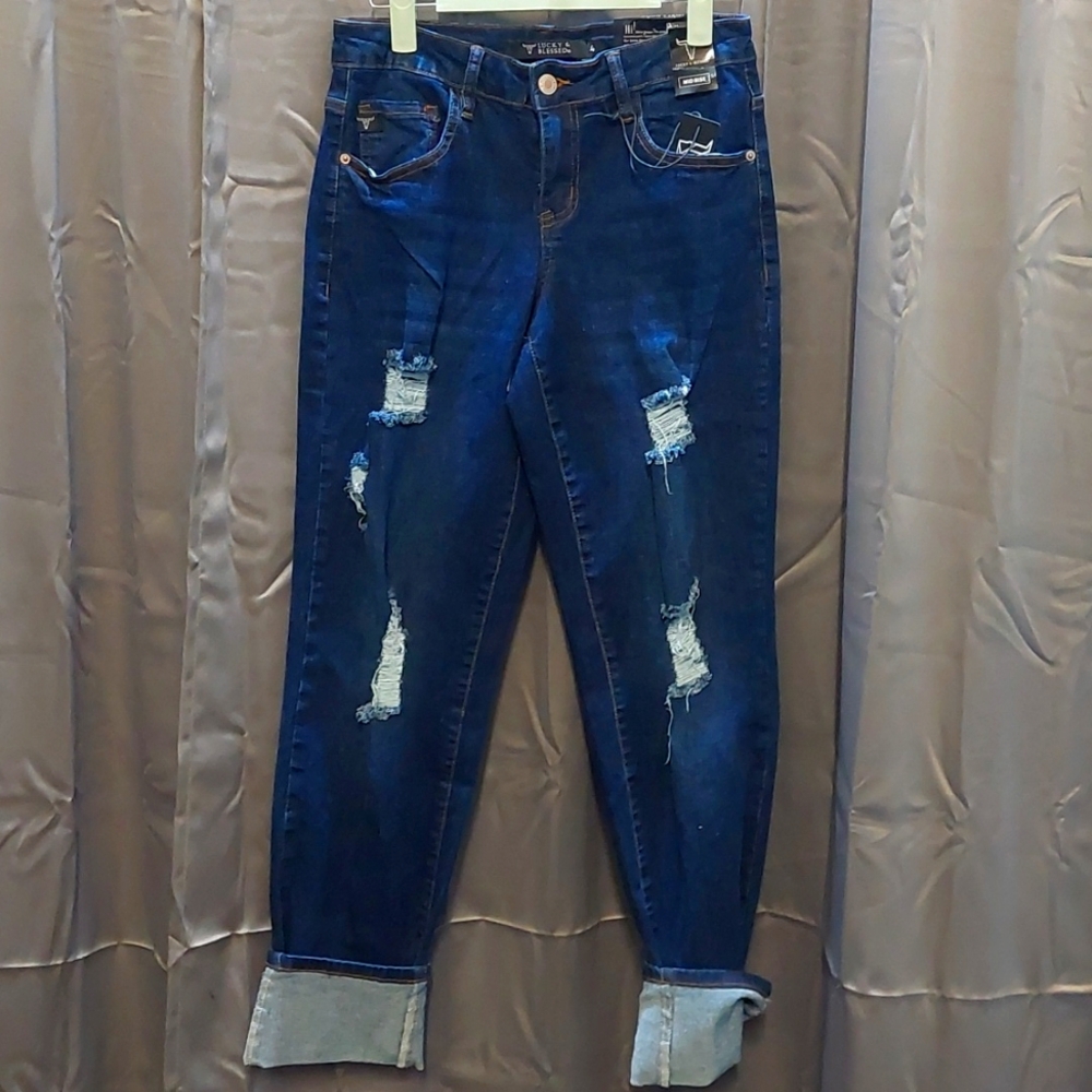 L& B distressed boyfriend jeans